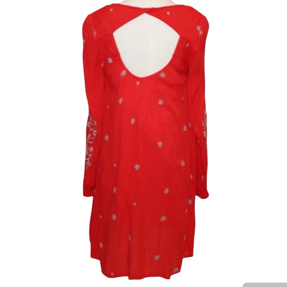 VGUC Free People Sweet Tennessee Embroidered Mini Dress Long Sleeve Small - Picture 4 of 10